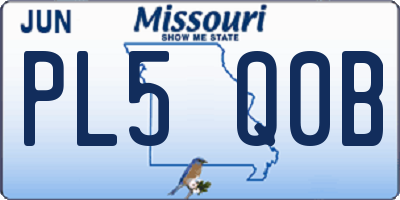 MO license plate PL5Q0B