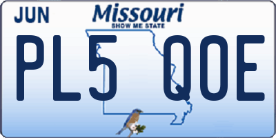 MO license plate PL5Q0E