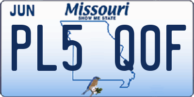 MO license plate PL5Q0F