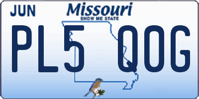 MO license plate PL5Q0G
