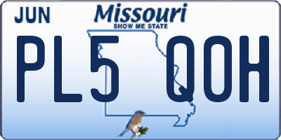 MO license plate PL5Q0H