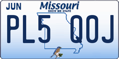 MO license plate PL5Q0J