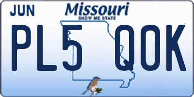 MO license plate PL5Q0K