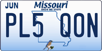 MO license plate PL5Q0N