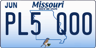 MO license plate PL5Q0O