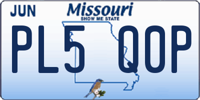 MO license plate PL5Q0P
