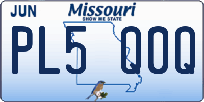 MO license plate PL5Q0Q