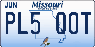 MO license plate PL5Q0T