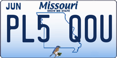 MO license plate PL5Q0U