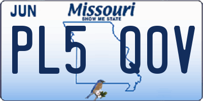 MO license plate PL5Q0V