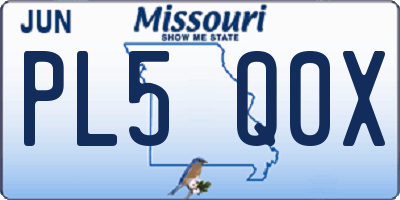 MO license plate PL5Q0X