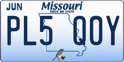 MO license plate PL5Q0Y