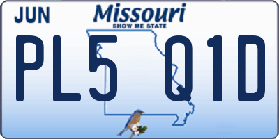 MO license plate PL5Q1D