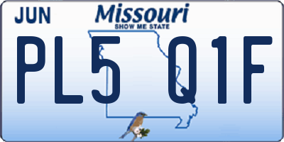 MO license plate PL5Q1F
