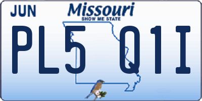 MO license plate PL5Q1I