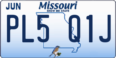 MO license plate PL5Q1J