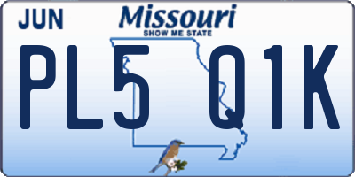 MO license plate PL5Q1K