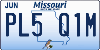 MO license plate PL5Q1M