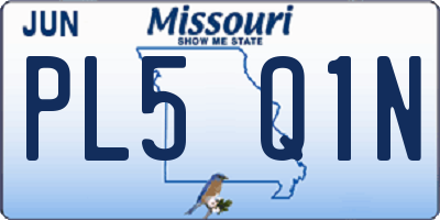MO license plate PL5Q1N