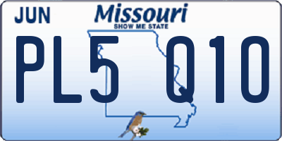 MO license plate PL5Q1O