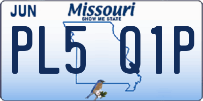 MO license plate PL5Q1P