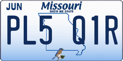 MO license plate PL5Q1R