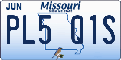 MO license plate PL5Q1S
