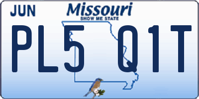 MO license plate PL5Q1T