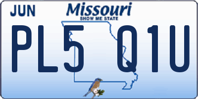MO license plate PL5Q1U