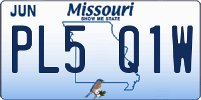 MO license plate PL5Q1W