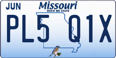 MO license plate PL5Q1X