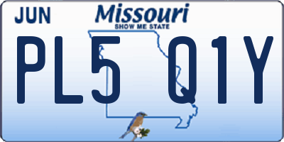 MO license plate PL5Q1Y