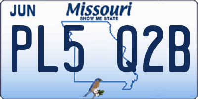 MO license plate PL5Q2B