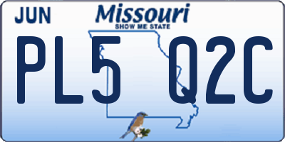 MO license plate PL5Q2C