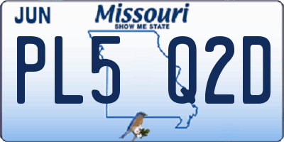 MO license plate PL5Q2D