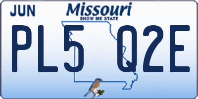 MO license plate PL5Q2E