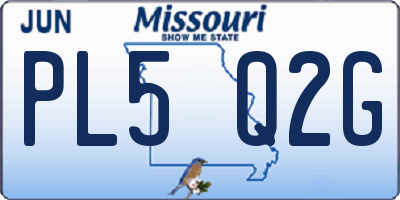 MO license plate PL5Q2G