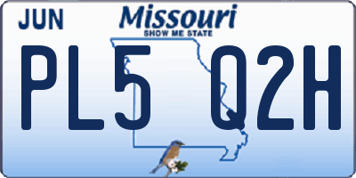 MO license plate PL5Q2H