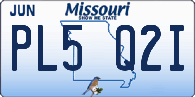 MO license plate PL5Q2I