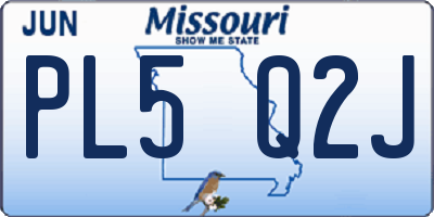 MO license plate PL5Q2J