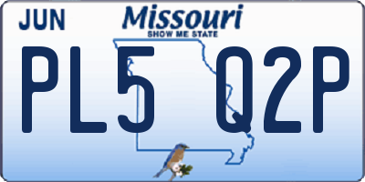 MO license plate PL5Q2P