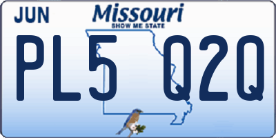 MO license plate PL5Q2Q