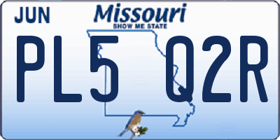 MO license plate PL5Q2R