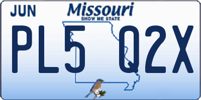 MO license plate PL5Q2X