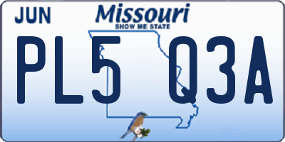 MO license plate PL5Q3A