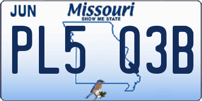 MO license plate PL5Q3B