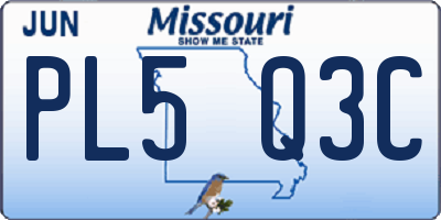 MO license plate PL5Q3C