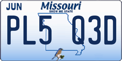 MO license plate PL5Q3D