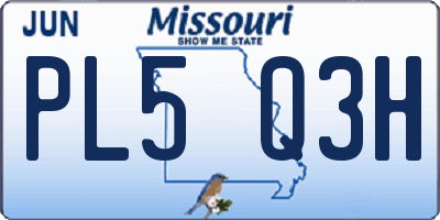 MO license plate PL5Q3H