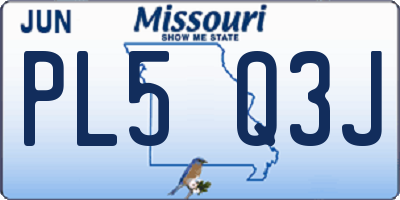 MO license plate PL5Q3J